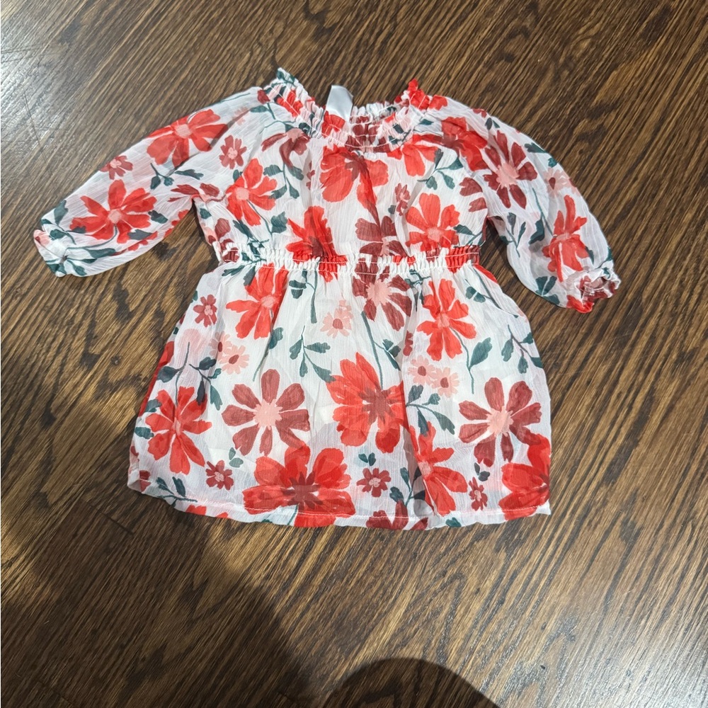 Carter's Red and White Floral Kids Blouse